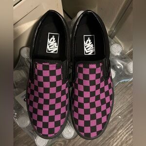 Vans Checkerboard Slip-On Sneakers - Black & Purple